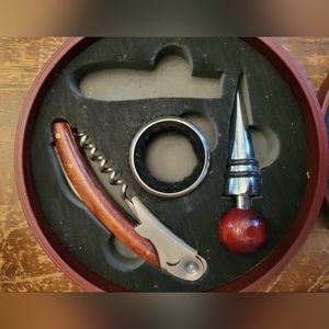 🛒🛍️💥NWT partial cherry wood fancy wine tools missing one piece